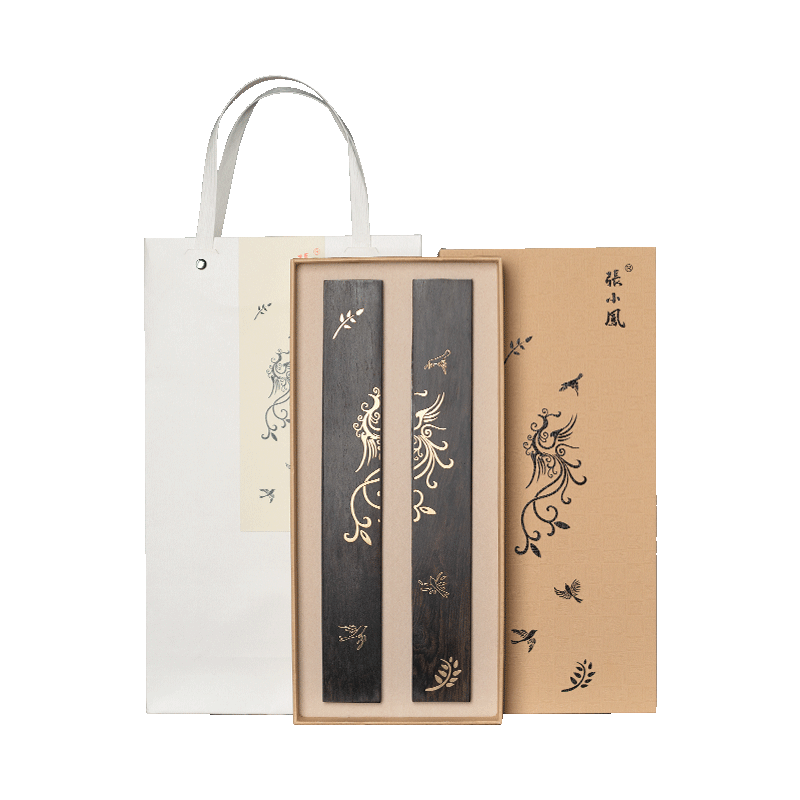 張小鳳吉光鳳羽鎮尺文房四寶鎮紙尺黃銅書法壓紙創意擺件高端毛筆