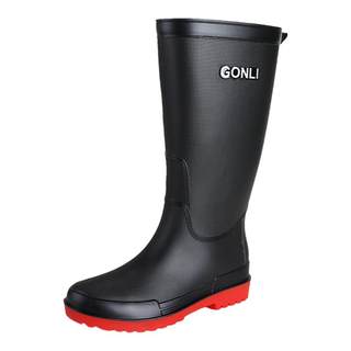 Men's high-tube rain boots integrated waterproof shoes for warmth