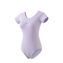 Chen Ting dance girl round neck short-sleeved ballet suit childrens dance exam students basic training one-piece half-sleeved practice suit
