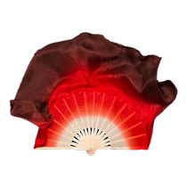 Wanjiang Dance Fan Square Dance Silk Double-sided Burgundy Gradient Color Increased Dance Xia Huis Same Style Special Silk Fan