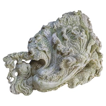 Han Yun Jewelry Blue Field Jade Cabbage Ornament Home Living Room Entrance Study Office Decoration Collectible Grade Material