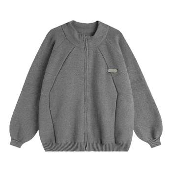 Insstudios stand collar cardigan zipper sweater Insstudios stand collar cardigan zipper sweater