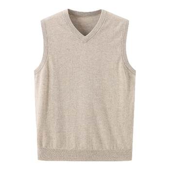 Chunzhu 2025 autumn and winter new v-neck cashmere sweater 100% cashmere men's pullover vest with knitted sweater top Chunzhu 2025 autumn and winter new v-neck cashmere sweater 100% cashmere men's pullover vest with knitted sweater top