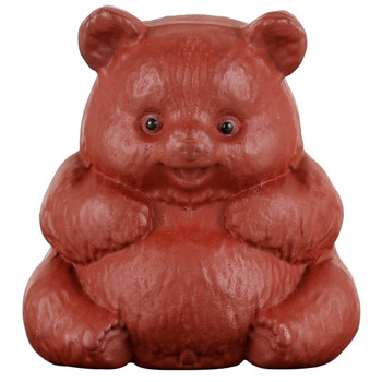 Cute purple sand simulated red panda tea pet handmade ornaments