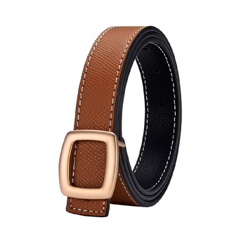 Women's belt double-sided genuine leather smooth buckle belt