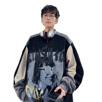 American round - collar suit men in spring 2024 new country - tide brand loose retro coat high street couple long sleeve coat