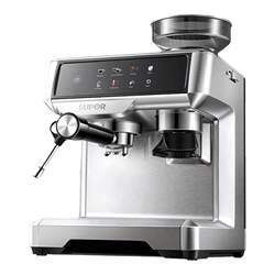 Supor Italian-Style Semi-Automatic Espresso Machine for Home, Office, and Commercial Use with Integrated Milk Frother and Grinder for Freshly Ground Coffee