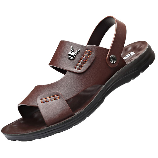 Summer men's sandals genuine leather beach shoes men's sandals and slippers