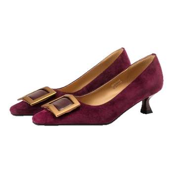 Saturday women's shoes 2025 new elegant wedding shoes women's shallow mouth commuting shoes women's medium heel simple women's single shoes versatile