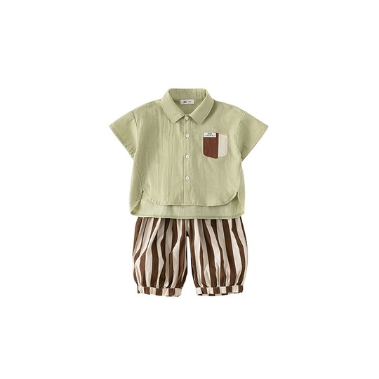 男童夏装套装2025新款时髦洋气儿童童装男小童装夏季帅气夏款衣服