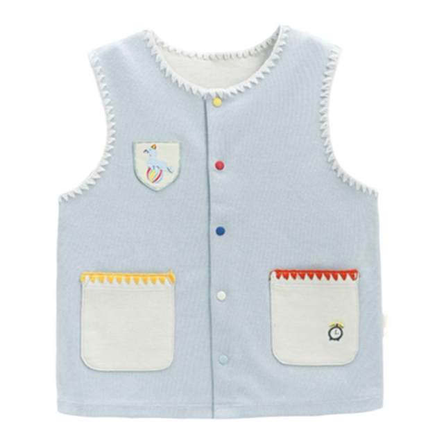 Whitewheat spring yokes imitation denim vest