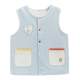Whitewheat spring yokes imitation denim vest
