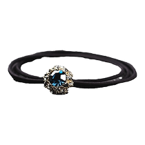 Hairband for women with simple temperament rubber band fully drilled hairband thick ponytail hairband rhinestone leather case Korean style fashion