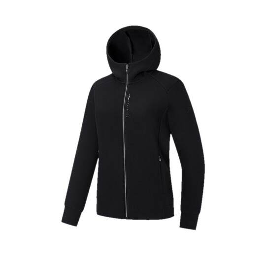 特步外套女款2025秋冬新款训练针织连帽运动夹克上衣975128940063