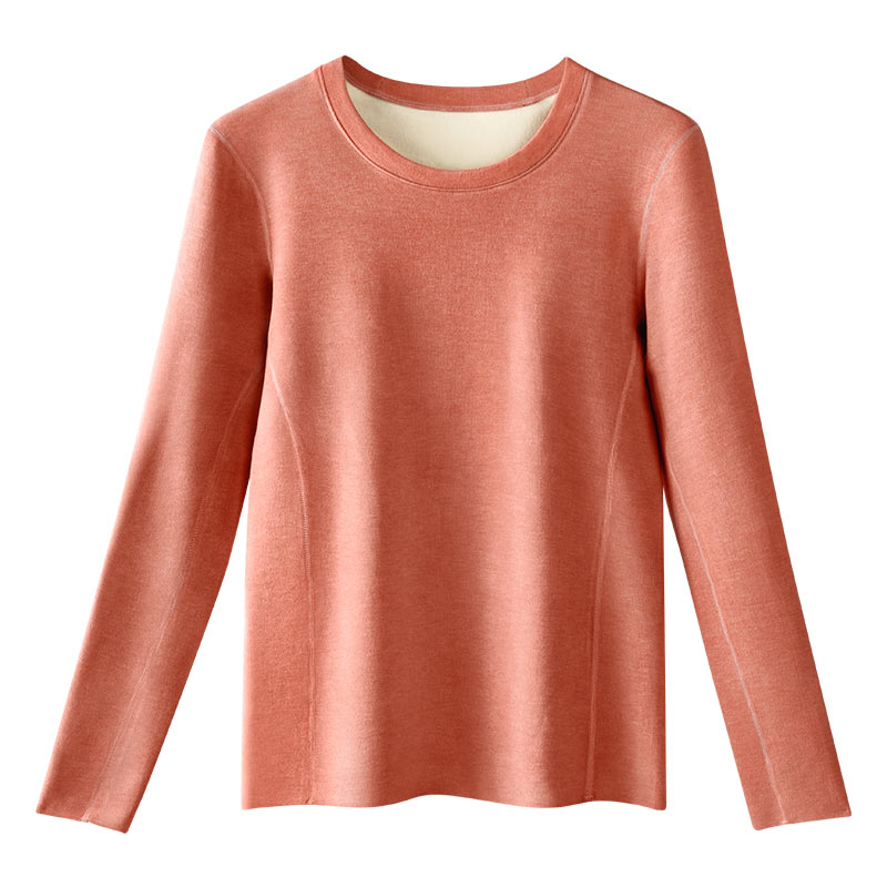 Half turtleneck silk thermal underwear for women with velvet three