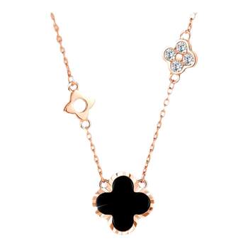 Chinese Gold Central Innovation Four-Leaf Clover Necklace for Women, Pure Silver 2026 New Model, Light Luxury Birthday 520 Gift for Girlfriend