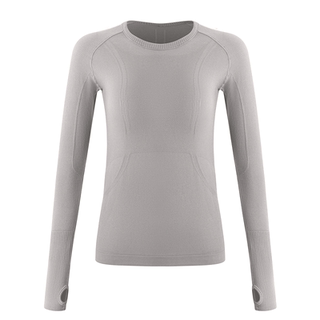 秋冬瑜伽服跑步训练长袖速干衣女户外登山健身服套装打底运动上衣