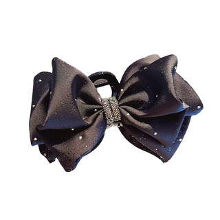 高级感黑色蝴蝶结镶钻抓夹气质后脑勺盘发鲨鱼夹甜美显发量头饰女