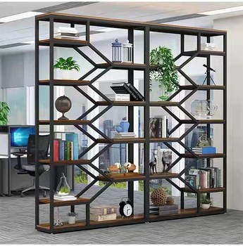 ແຂກໃຫມ່ລົບທາດເຫຼັກ wrought wrought storage rack bookshelf multi-layer storage rack partition entre flower rack floor display rack office storage