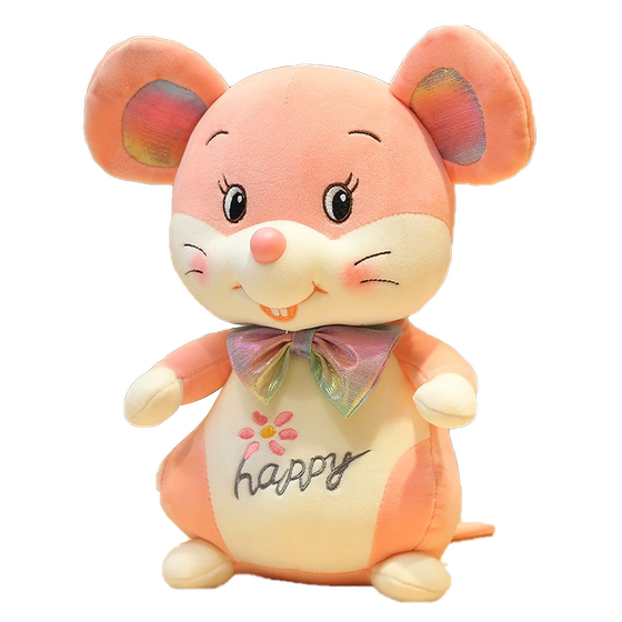 Cute little mouse plush toy, zodiac rat doll pillow mouse baby cloth puppet doll children a pair
