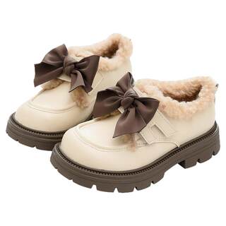 Genuine leather girls plus suede leather shoes children's warm short boots little girl's cotton shoes 2025 winter new style shoes