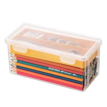 Transparent desk capacity stationery storage box