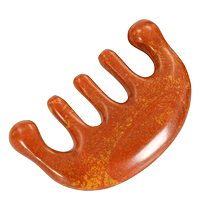 Red Bianstone massage comb for head meridian comb tendon comb five-finger five-tooth comb five-claw scalp massage comb