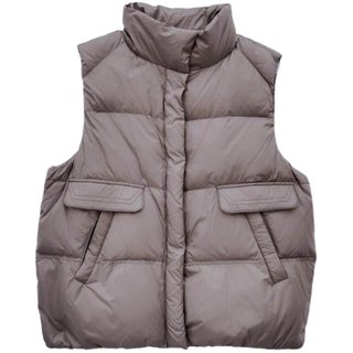 90 white duck down outerwear down vest women's 2022 new all-match solid color stand-up collar loose Korean vest vest