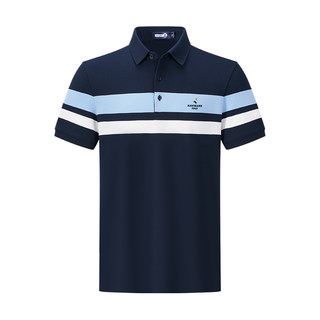 Navigare意大利小帆船休闲撞色POLO衫男士长绒棉亲肤翻领短袖T恤