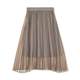 LILY Olayxia women's temperament commuting style urban versatile high-waisted slim mesh pleated skirt for women