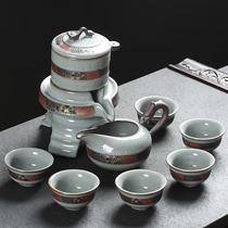 High-end automatic tea maker Gkiln Lazy People Bubble Teapot Automatic Tea Set Tea Tray Home Living Room Ceramic Work