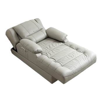 Bedroom living room casual lazy sofa bed genuine leather light luxury
