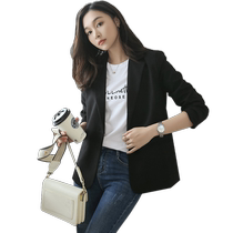 Small suit jacket for women 2024 spring and autumn new small suit top casual small design temperament black