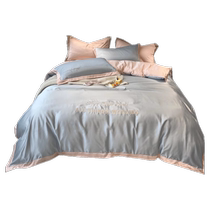 MUJI light luxury premium ice silk quilt cover single piece summer washed silk quilt cover single 150x200 quilt