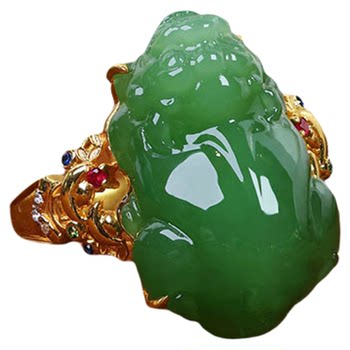 Fashion trendy hetian jade hand ornaments with gold and jade for mother