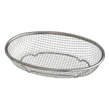 Ins style simple stainless steel grid storage basket