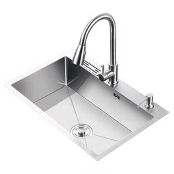 Jioa-Stainless Steel Sink 3mm Thickened Hand-Brushed Single-Slot Durable Household Kitchen Sink Dishwashing Basin