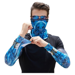 Outdoor Neck Gaiter for Men, Sun Protection Face Mask for Women, Summer Ice Silk Sleeves, Thin Magic Headscarf, Cycling Neck Scarf Two-Piece Set