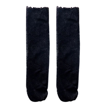 ຖົງຕີນລູກໄມ້ສີຂາວສໍາລັບແມ່ຍິງ mid-calf lace fishnet stockings long socks for women black pile socks autumn pure cotton mid-calf socks