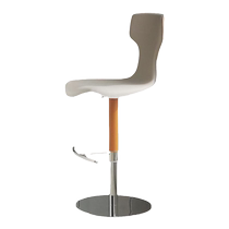Light luxury lift bar chair home modern simple high stool rotating stainless steel leather chair Italian designer