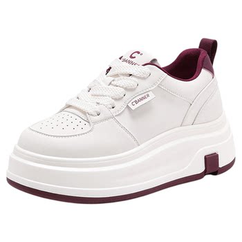 Qianbaidu women's shoes autumn and winter new height increasing white shoes
