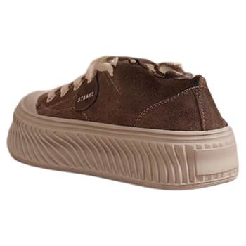 Saturday brown platform thick-soled canvas shoes for women 2025 autumn and autumn new versatile casual sports sneakers for women