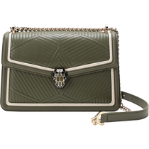 (Self-operated) Second-hand 99 new unused BVLGARI womens snake head buckle portable shoulder crossbody bag