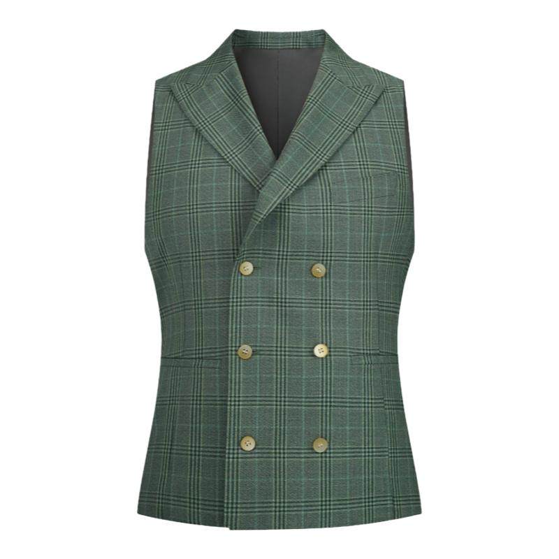 Men's Scottish plaid wool business vest