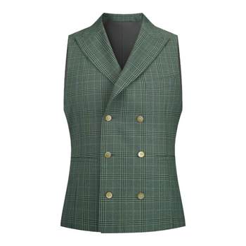 Men's scottish plaid wool business vest