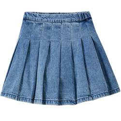 Balabala ເດັກນ້ອຍຂອງ denim skirt ເດັກຍິງ ' skirt ຄົນອັບເດດ: ຂະຫນາດໃຫຍ່ຂອງເດັກນ້ອຍພາກຮຽນ spring ສັ້ນ skirt ເດັກນ້ອຍເຄື່ອງນຸ່ງຫົ່ມຝ້າຍບໍລິສຸດ pleated skirt
