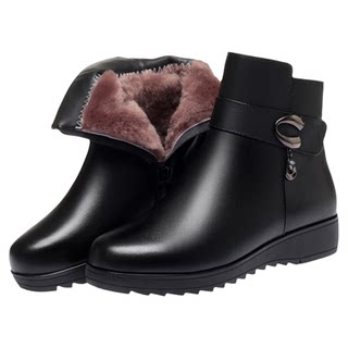 Mom's cotton shoes, winter velvet thick-soled short boots, shearling shoes