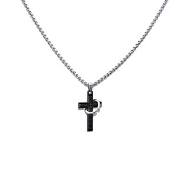 Trendy brand cross necklace for men, trendy, simple and versatile, hip hop
