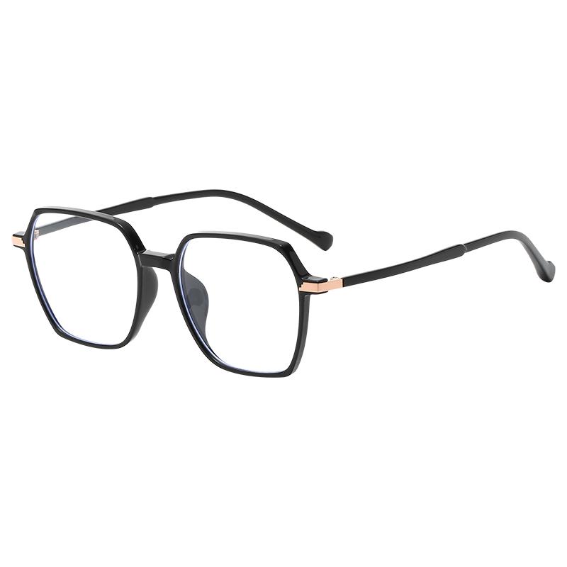 Anti-blue light glasses with large frames for eye protection can be equipped with myopia glasses