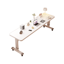 Desk home long table simple cross-bed table mobile lift work table bedroom bed table home computer table